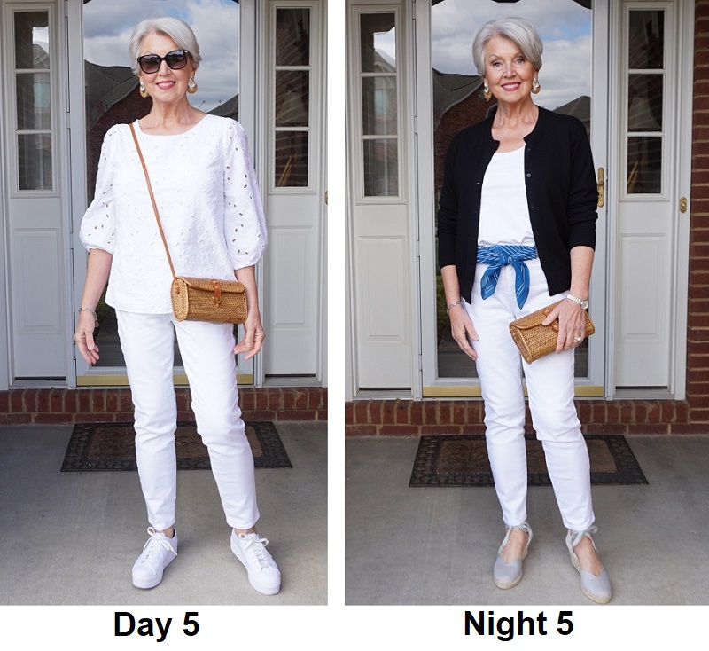Summer errands outfit: white button down, skinny jeans & hermes evelyne