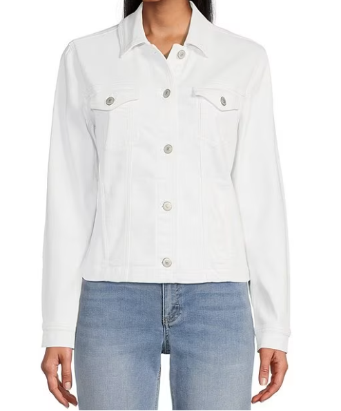 White Denim Jacket - SusanAfter60.com